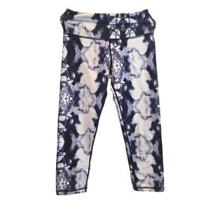 Lululemon Athletica Women's Crop Leggings Blue‎ White Patterned Size 2
